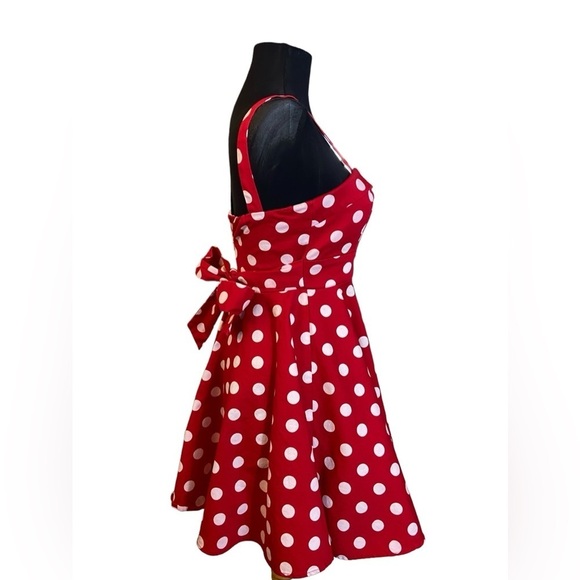 Retro Red 50’s Polka Dot Dress - Picture 3 of 12